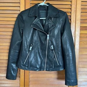 NWT AllSaints Dalby leather biker jacket